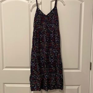 Navy floral sundress.